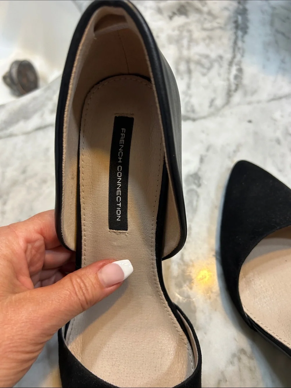 French Connection Black Pointed D'Orsay Pumps